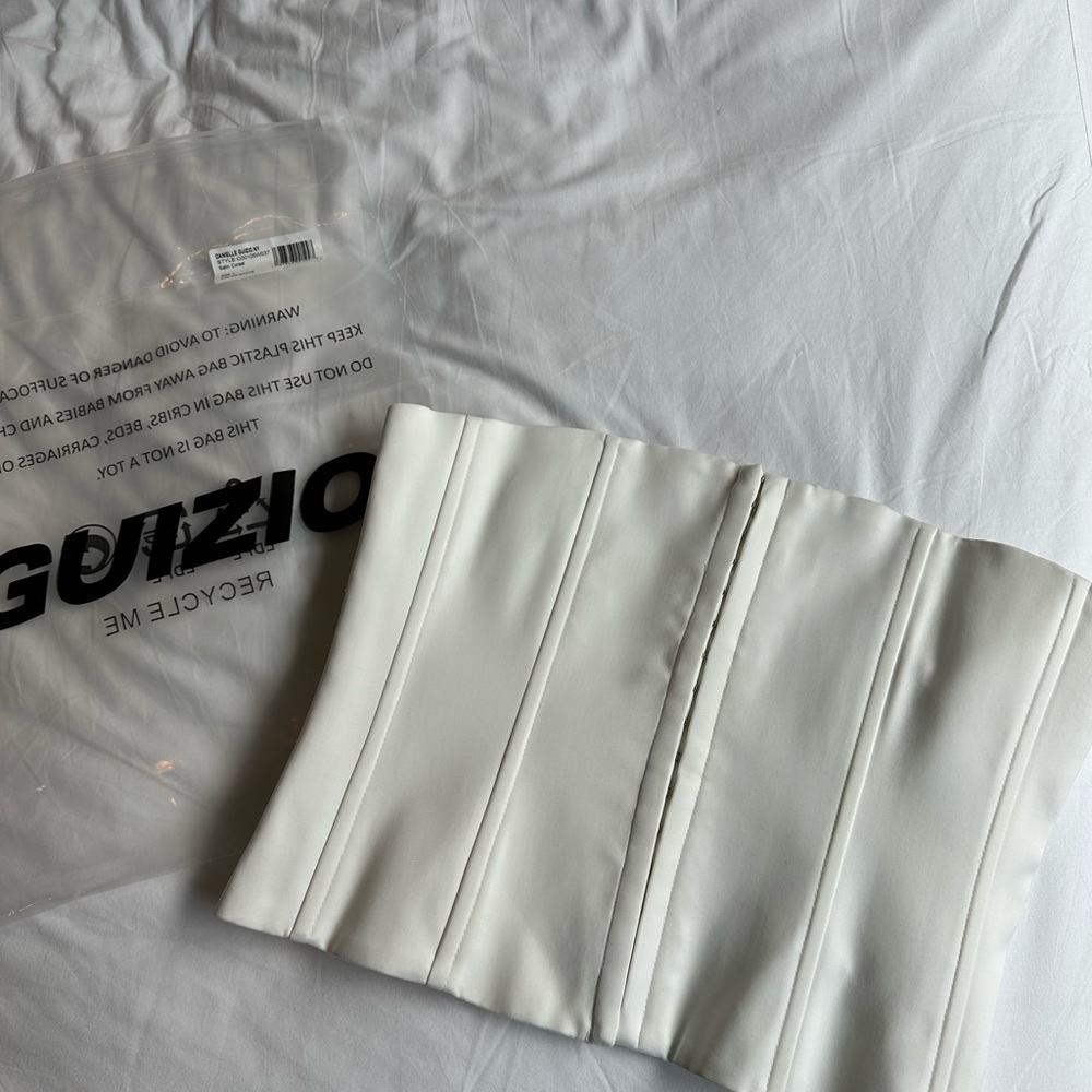 Danielle Guizio - White Satin Corset